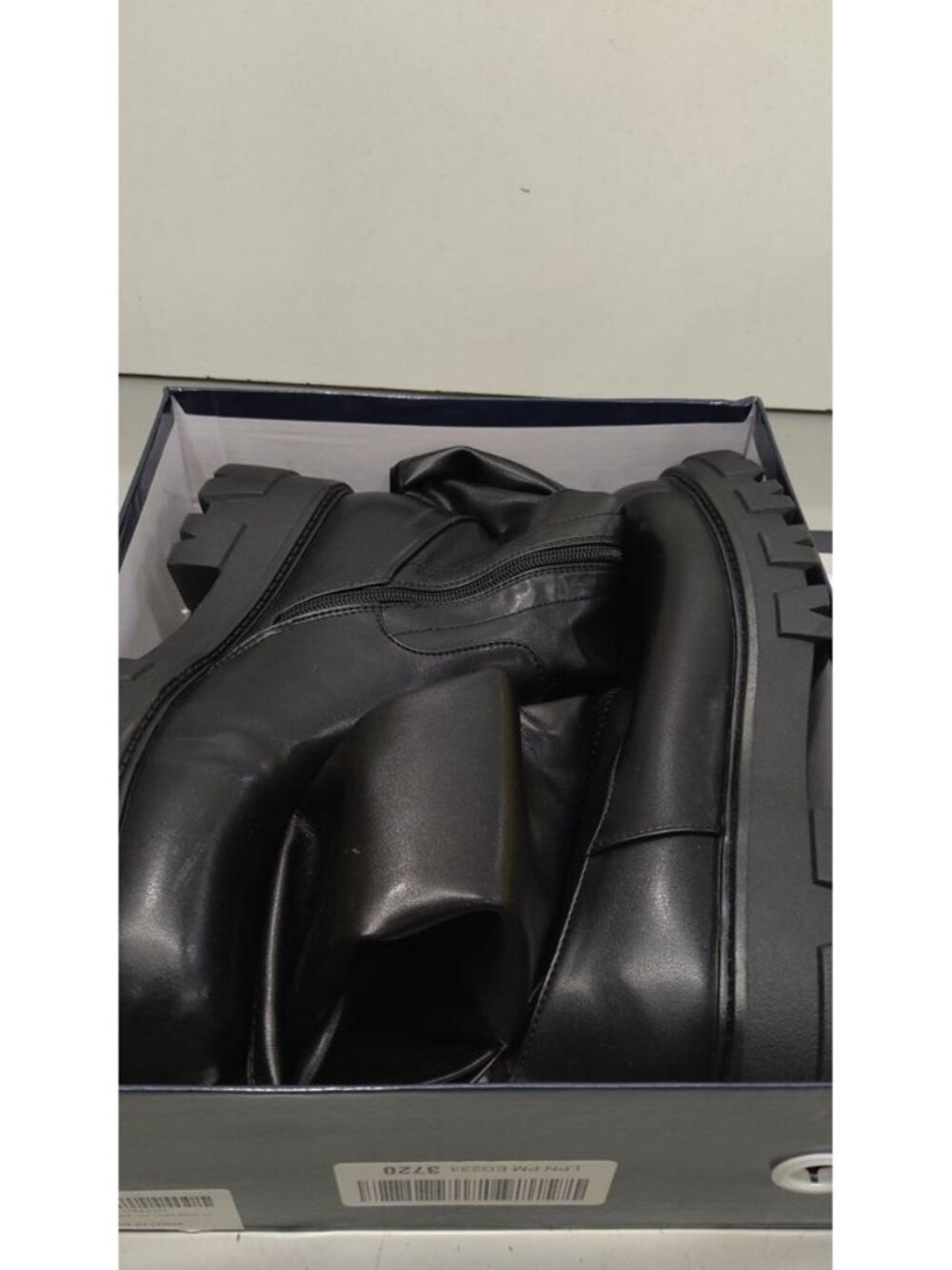 Black Thigh High Platform Boots Lug Size 10 - 914 - Picture 2 of 9